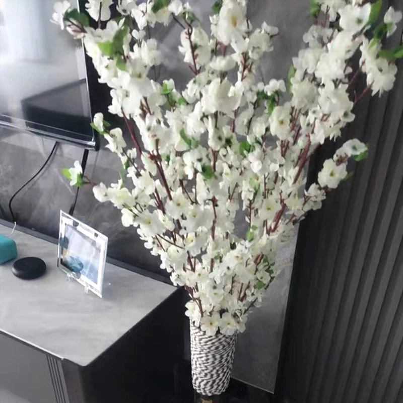

125cm Artificial Silk Peach Flower Blossom Branch Wedding Arrangement Party Home Decor Christmas Decoration DIY Fake Flower