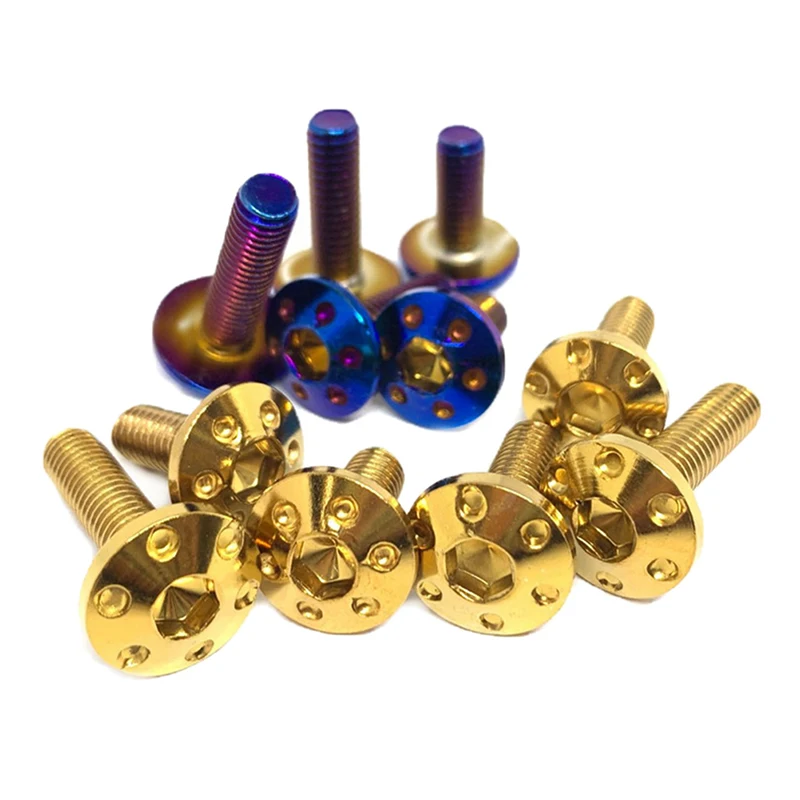 

2Pcs/Set Stainless Steel Screw Body Coverset Screw Skru All Motor m6 m8 Titanium Blue Gold