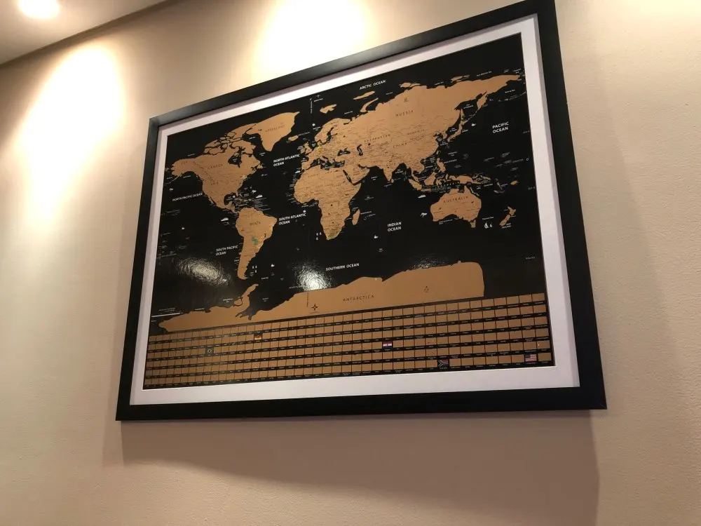 Маленькая Карта путешествий по миру с царапинами премиум-класса