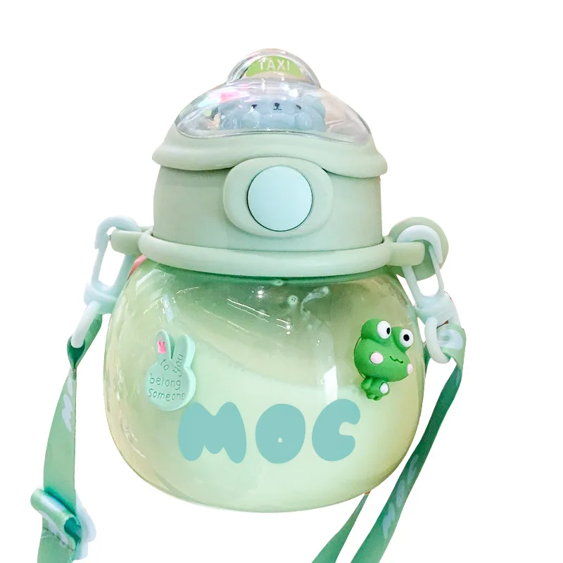 

Children water bottle Cup Kawaii Cartoon Food-grade Special Straw Portable Large-capacity Aquarius Cute Girl Aquarius Big belly