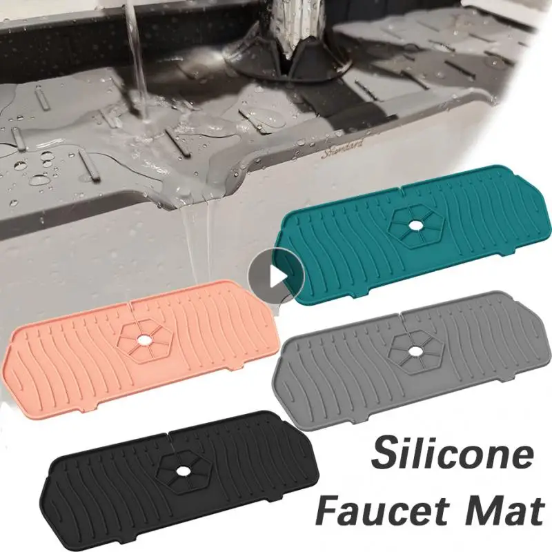 

Silicone Faucet Mat Kitchen Sink Tap Splash Guard Pad Bathroom Faucet Water Catcher Mat Sink Drainer Pad Household Cleaning Tool