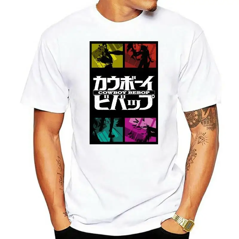 

Cowboy Bebop All Character And Logo Anime Inspired New Black Tees T-shirt S - 3xl 2022 New 100% Cotton T-shirts Men