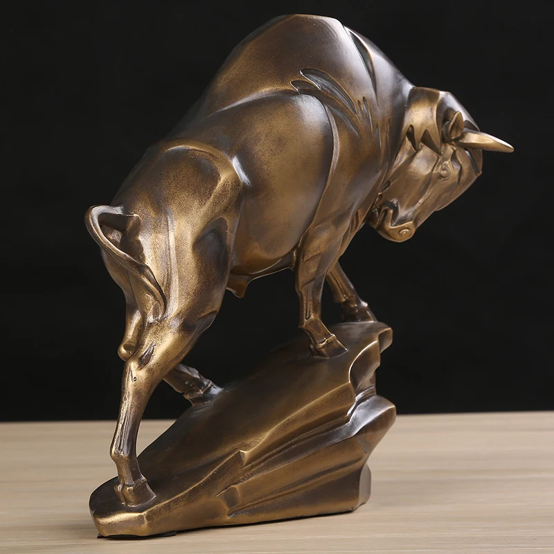 Скульптура быка статуя бира из смолы ручной работы декор для комнаты дикой