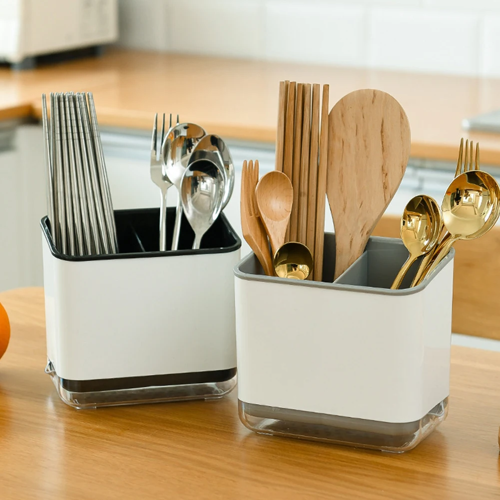 

Multifunctional Drain Chopstick Holder Storage Rack Chopstick Tube Double Layer Cutlery Drainer Basket Kitchen Accessories
