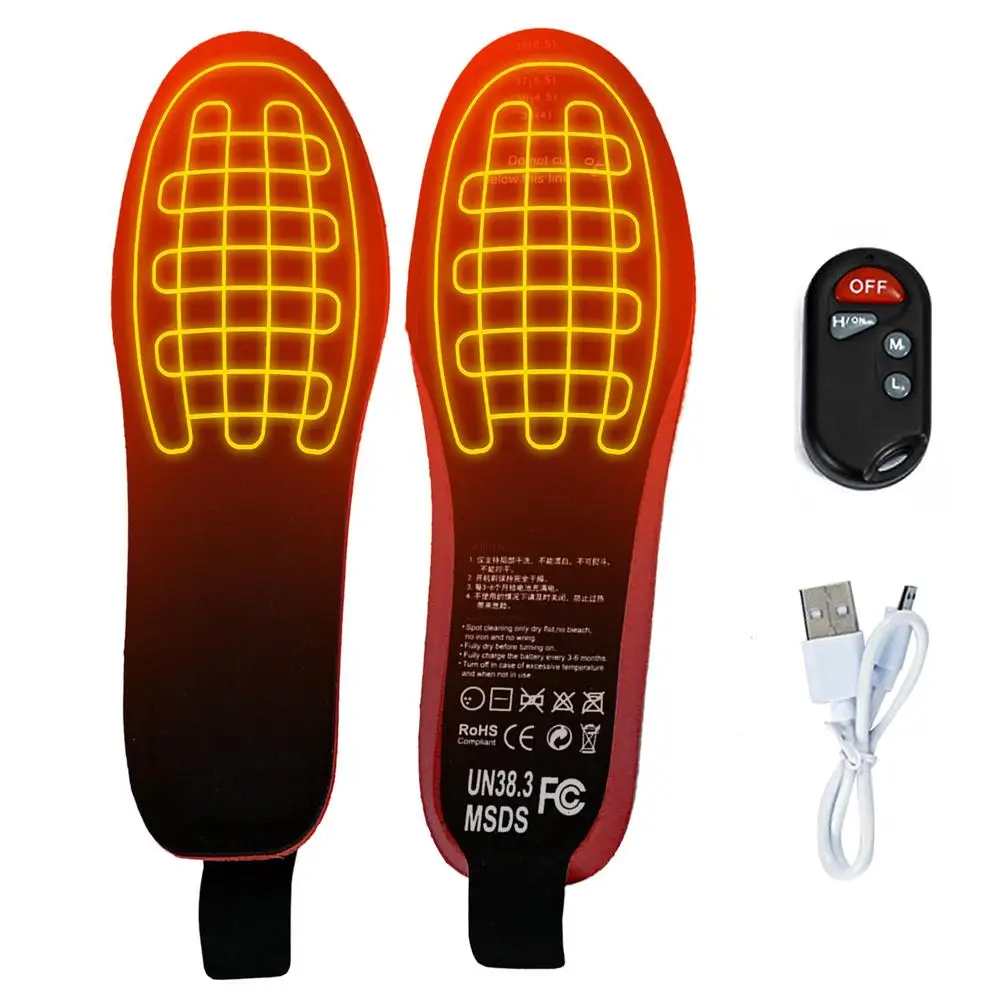

Wireless Remote Control Heating Shoe Insoles 3900mAh 4.2V Rechargeable USB Electric Heated Insoles for Men Women Outdoor