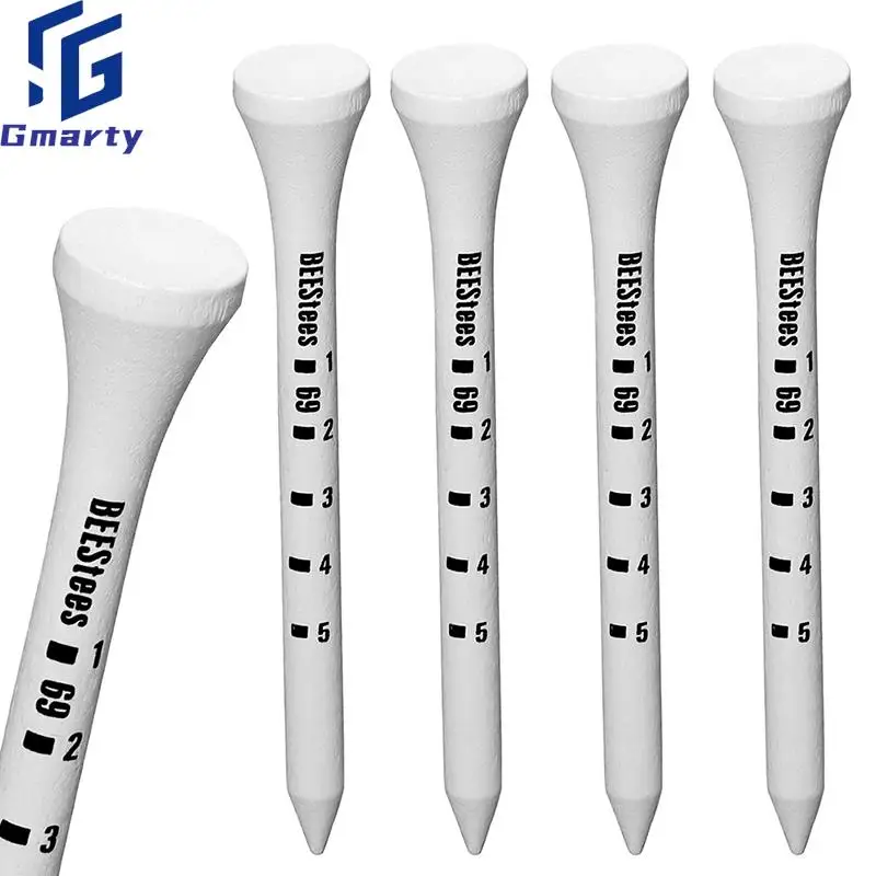 Wood Tees Professional System White Wooden Striped Digital Scale Golf Tees Accessories Golf Training Aids