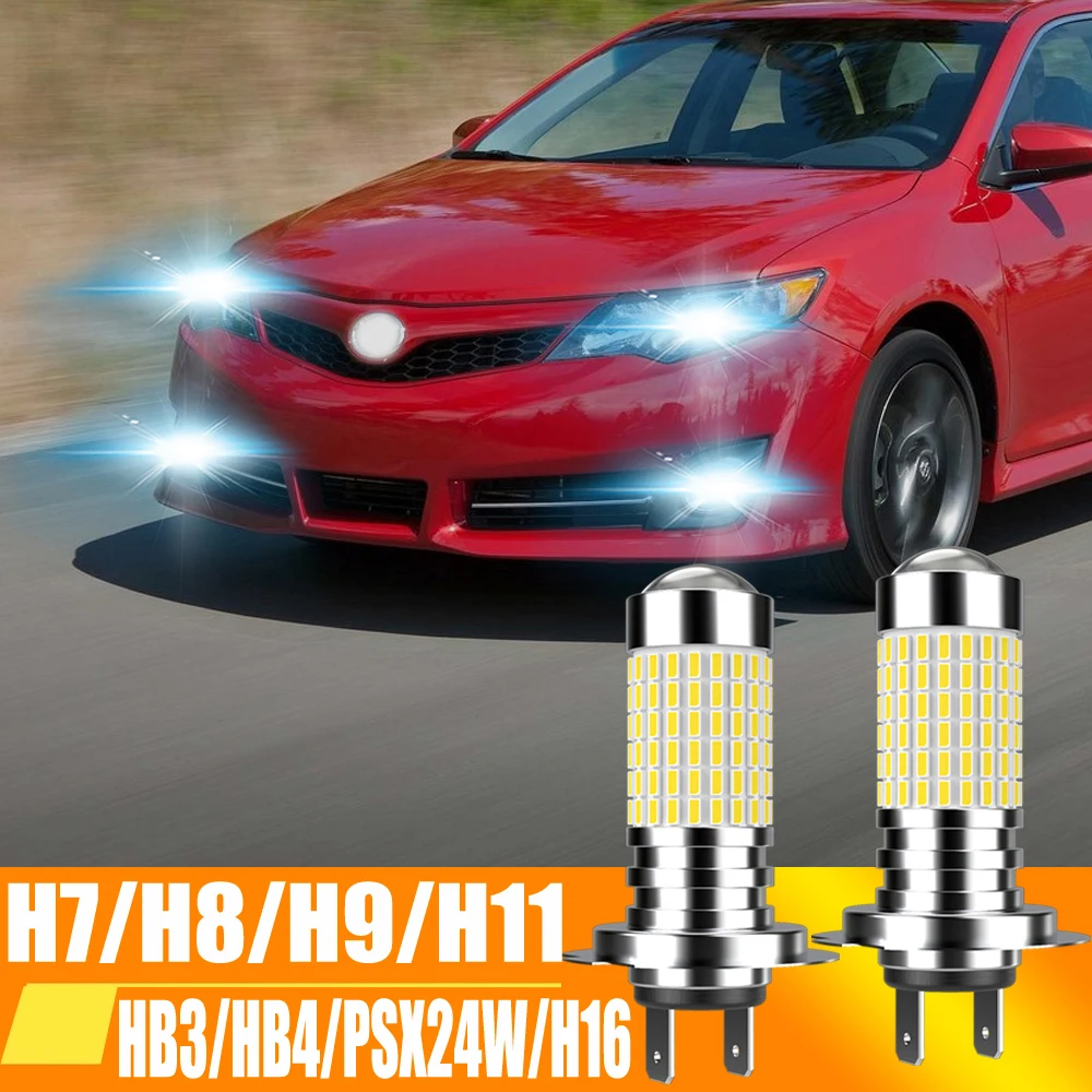 

2pcs H11 H7 H8 Led 9005 HB3 9006 HB4 LED Bulbs Car Fog Lights with 3014 Chips 6000K White Auto Fog Lamp Day Running Light 12V