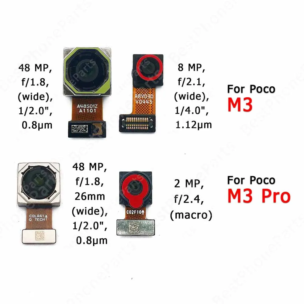 Модуль камеры для Xiaomi Mi Poco M3 Pro M3Pro задний вид гибкая фронтальная камера селфи