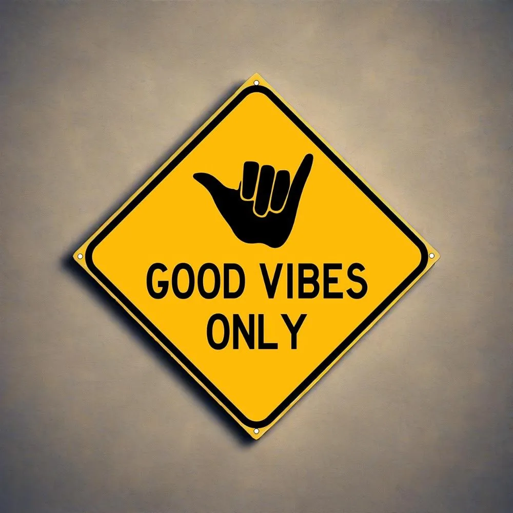 

Винтажная металлическая табличка HELLOYOUNG "Good Vibes Only"