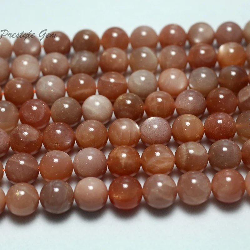 Оптовая продажа (1 стр./комплект) натуральный 7 5-8 мм оранжевый лунный камень