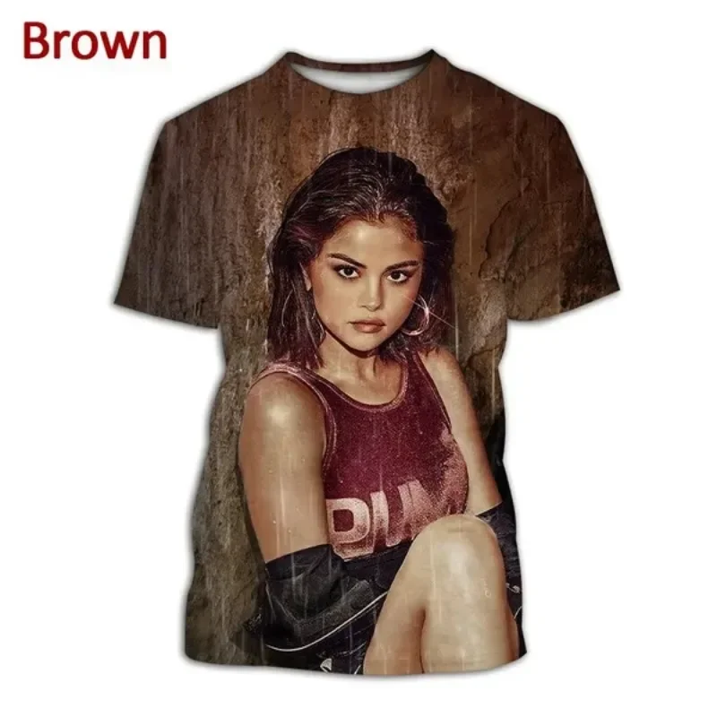 Летняя модная мужская футболка Повседневная большого размера с 3D принтом Селены