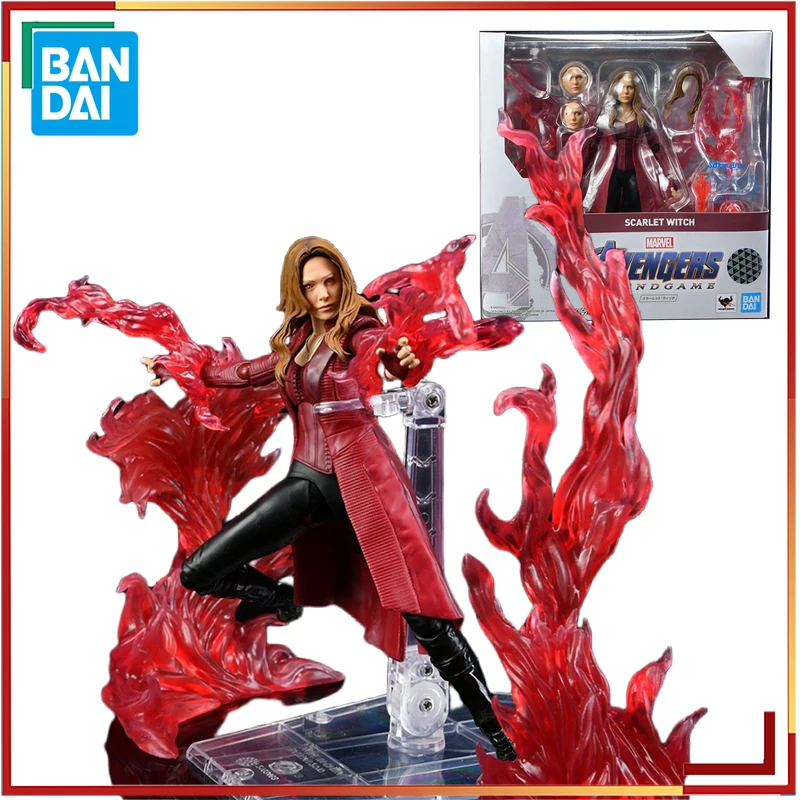 

Bandai Shf The Robot Spirits Avengers 4 Endgame Anime Figure Scarlet Witch Action Figure Toys for Kids Gift Collectible Model