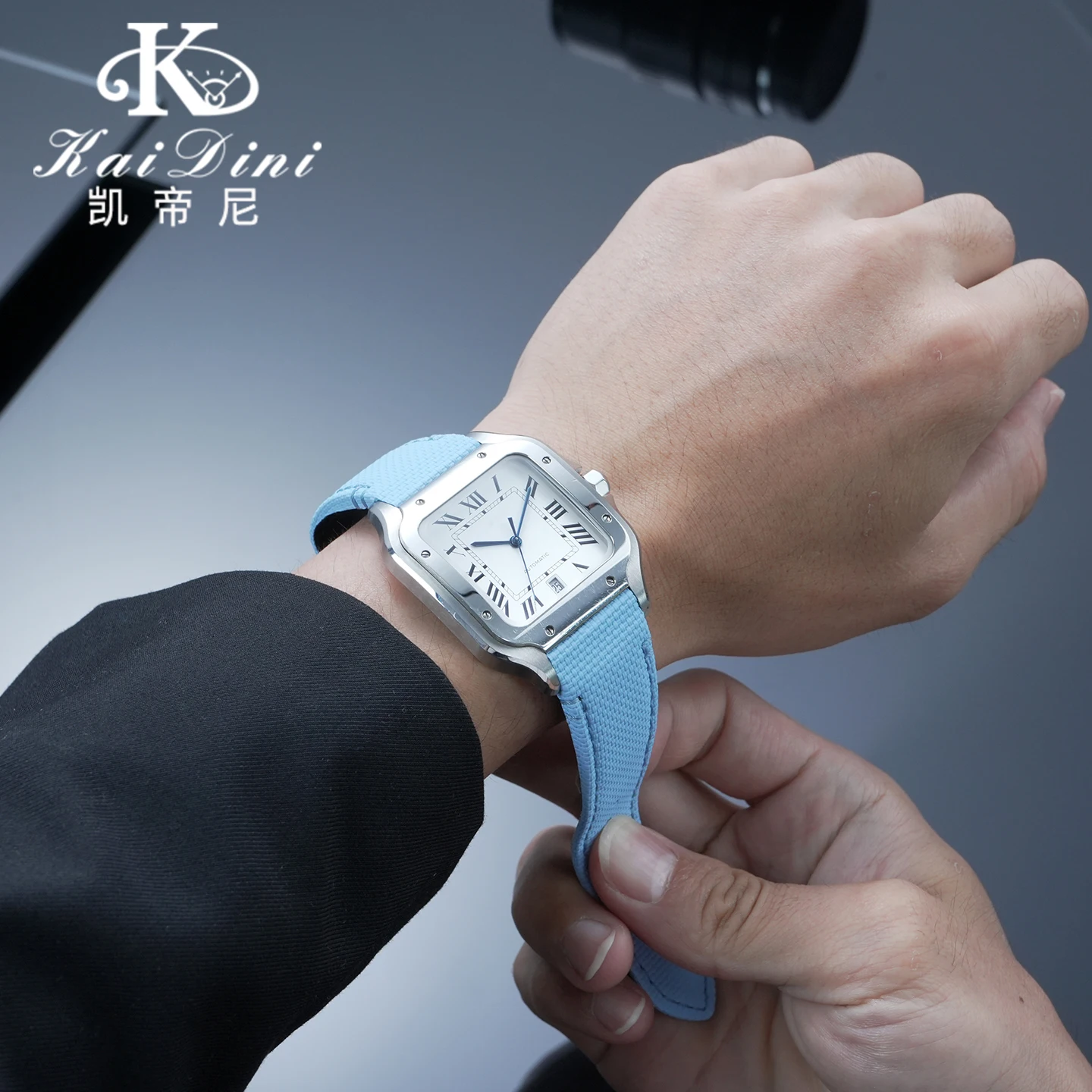 Ремешок для часов из фторкаучука с быстрым съемом, 21 мм, для Cartier Santos WSSA0009 WSSA0010 WSSA0018, новый ремешок для часов SANTOS, мужские аксессуары (art.: 3920d9d1cb875) - 3920d9d1cb875