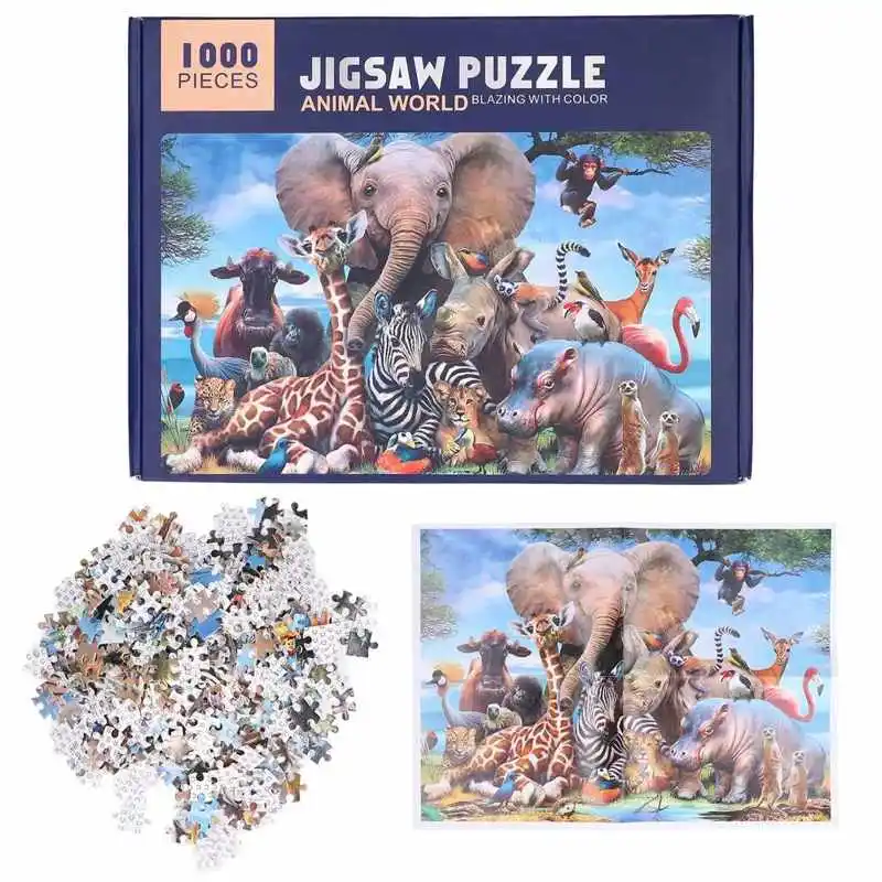 

1000pcs Jigsaw Puzzle Animal Space Scenery Pattern Puzzle Game Educational Puzzle Toy for Adult Kids Christmas Halloween Gift