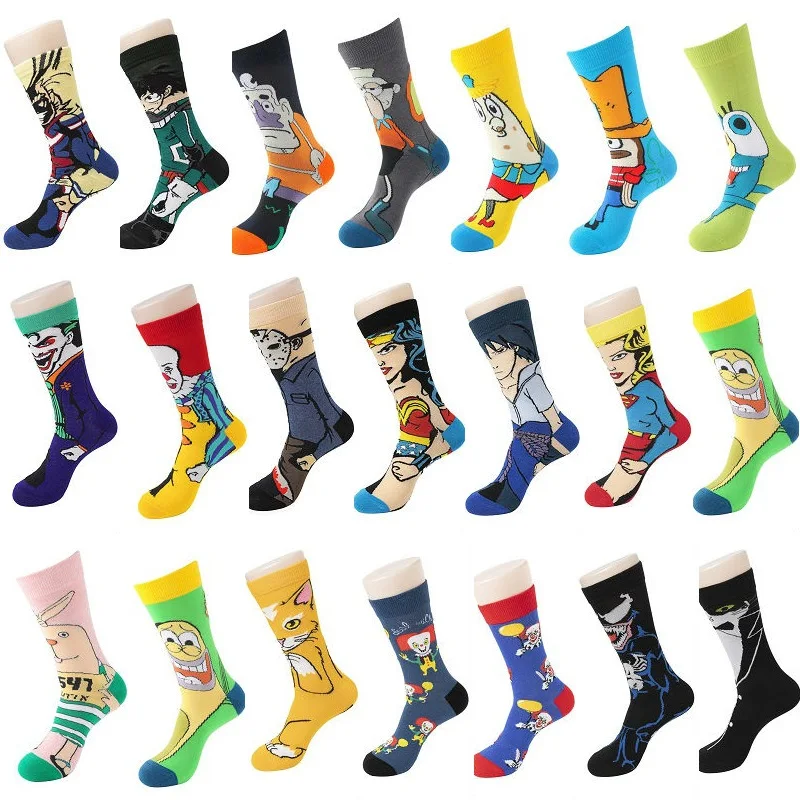 

Fashion Individual Cotton MiddleTube Sports Cartoon Image Socks for Men and Women Halloween Accessories Leisure Party