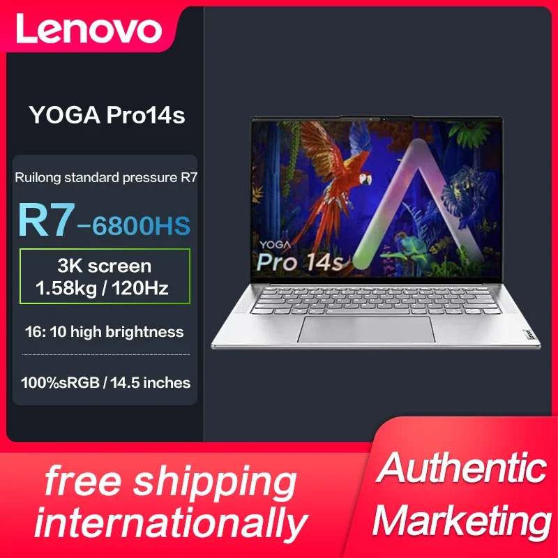 

New Lenovo Yoga Pro14s Ryzen R7-6800HS 14.5Inch 3K 120Hz Touch Screen Notebook