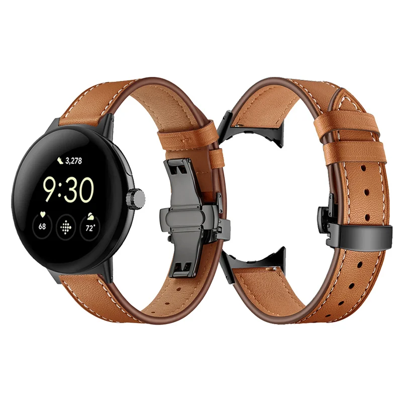 

Ремешок кожаный с застежкой-бабочкой для наручных часов Google Pixel