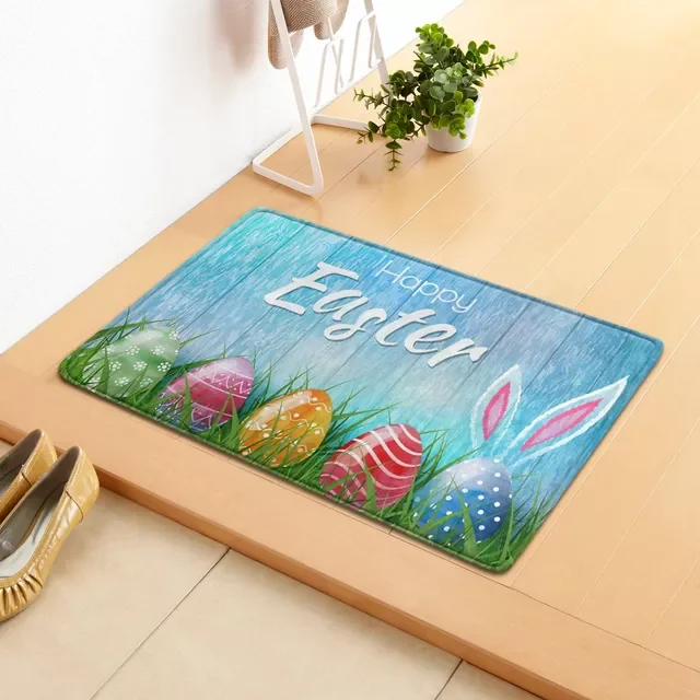 

Easter Eggs Rabbit Floor Mat Bathroom Anti-slip Absorbe Living Room Carpet Entrance Doormat Floor Area Rug Easter Party Decor