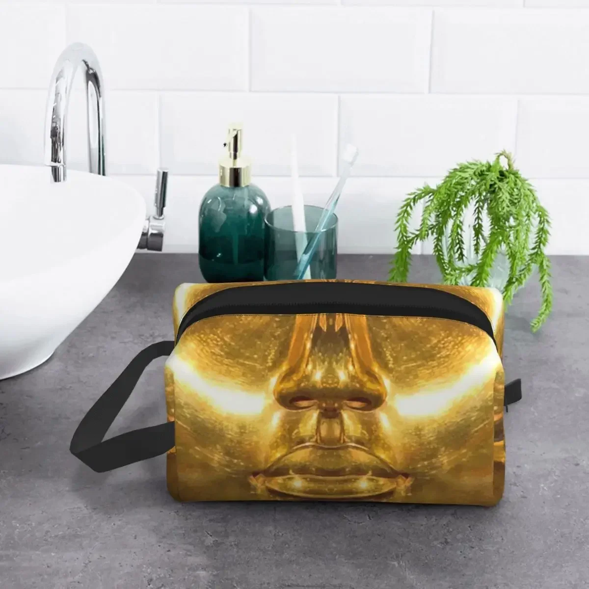Симпатичная Золотая дорожная сумка для туалетных принадлежностей King 0 Древнего