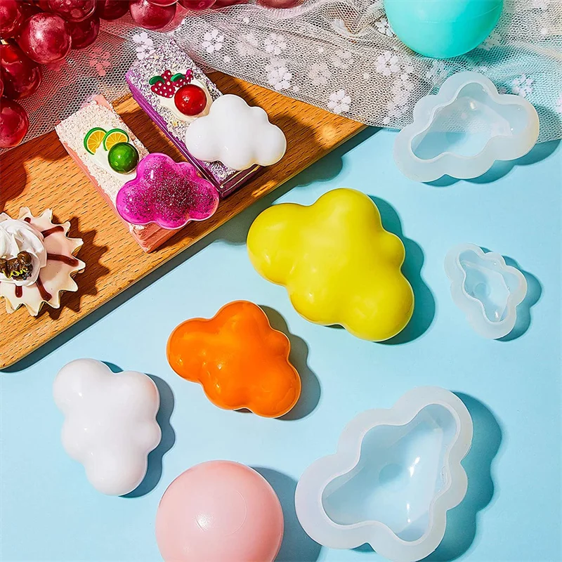 

3D Cloud Shape Chocolate Silicone Mold Ice Cube Mould Pudding Candy Soap Candle Crystal Epoxy Resin Molds Baking Cake Decor Tool