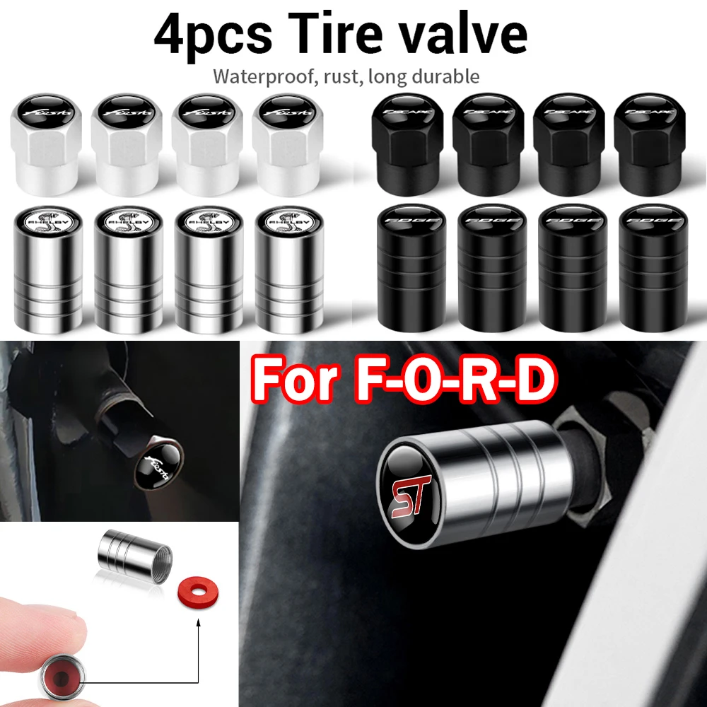 

4PCS Car Metal Wheel Tire Valve Air Stem Caps Cover for Ford Focus 2 MK2 Ranger Mondeo MK4 Mustang Fiesta MK7 S Max Kuga SHELY