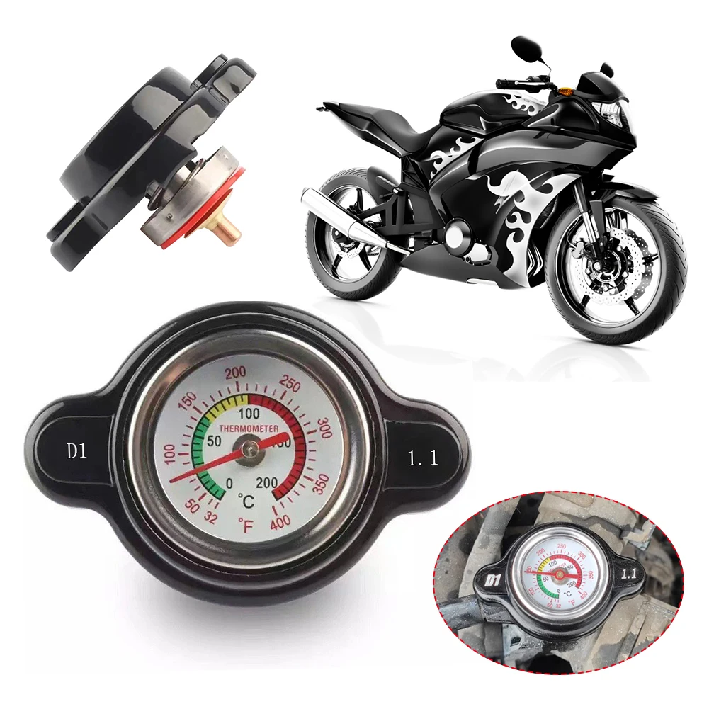 

Car High Pressure Radiator Cap Tank Cover Water Temperature Gauge For Honda Yamaha Kawasaki Suzuki Polaris Raciing Motorcycle