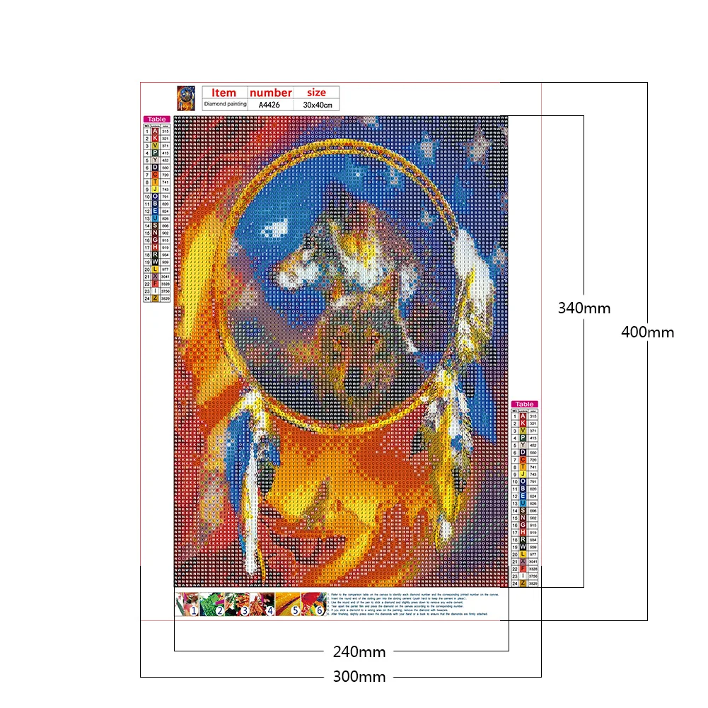 Алмазная 5D картина &quotсделай сам&quot Ловец снов волк полная круглая мозаика набор