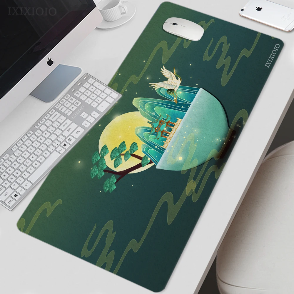 

Коврик для мыши в китайском стиле, игровой коврик XL для домашнего компьютера, XXL, нескользящий мягкий коврик для мыши, для офиса