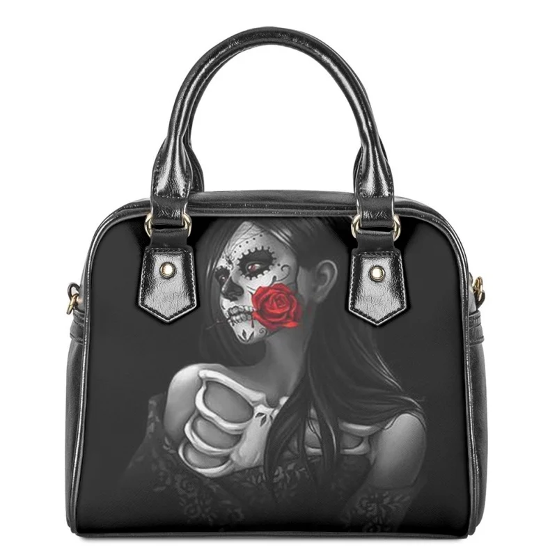 

Женская сумка-тоут с рисунком черепа twoheart sgirl, регулируемая Диагональная Сумка для хранения, Повседневная сумка через плечо из искусственной кожи