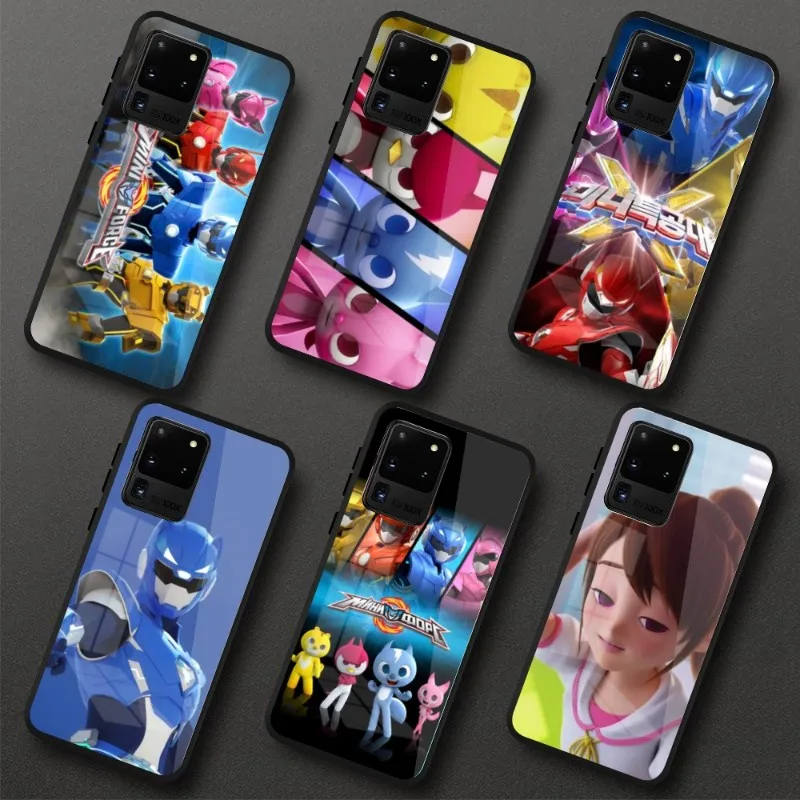 

Cartooon MiniForce Phone Case for Samung S23 S22 S21 Pro Ultra A13 A33 A53 NOTE 20 PC Glass Phone Cover Funda