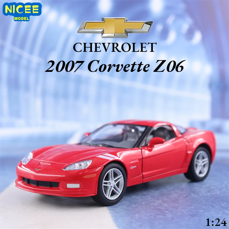 

1:24 2007 Chevrolet Corvette Z06 High Simulation Diecast Car Metal Alloy Model Car decoration display collection gifts P79