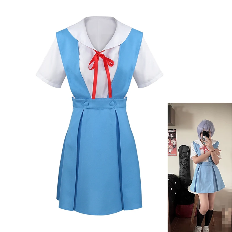 

Cute Girls Halloween Japanese Anime Women Cosplay Asuka Langley Soryu Tokyo Ayanami Rei Costume School Uniform