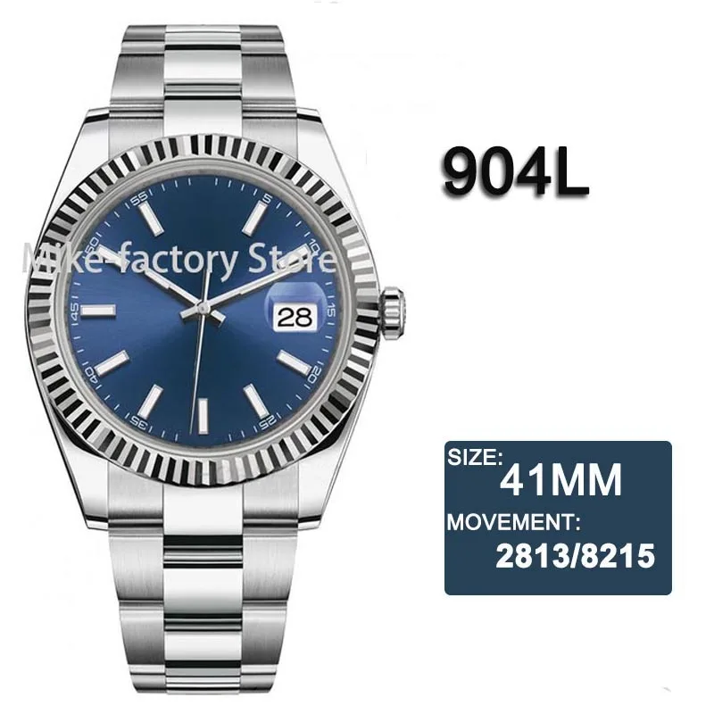 High end Men's Mechanical Watch Waterproof Automatic Stainless Steel Silver Rose Gold Rome Green Blue Grey Sapphire Glass