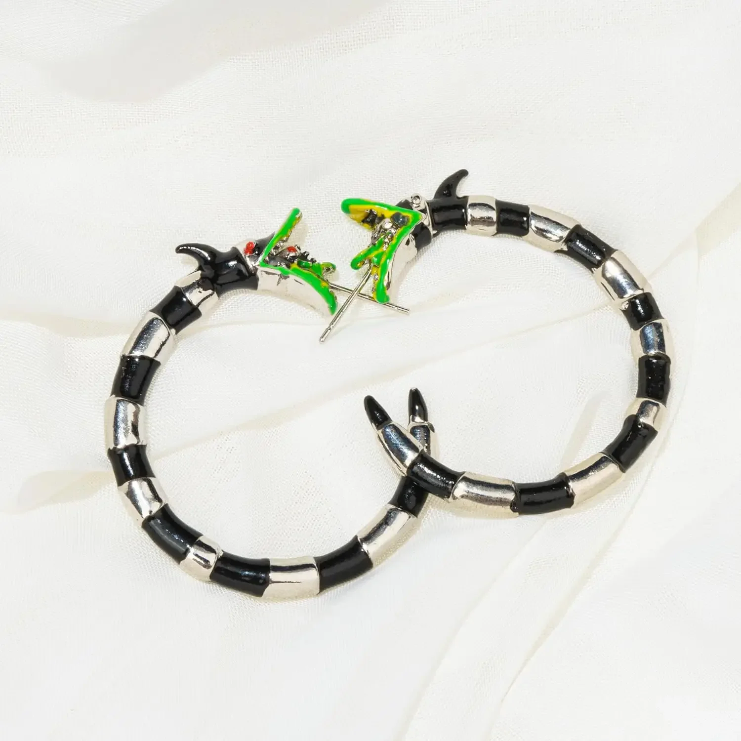 Готические серьги-коралловые змеи на Хэллоуин ужасы жук змеиный сок