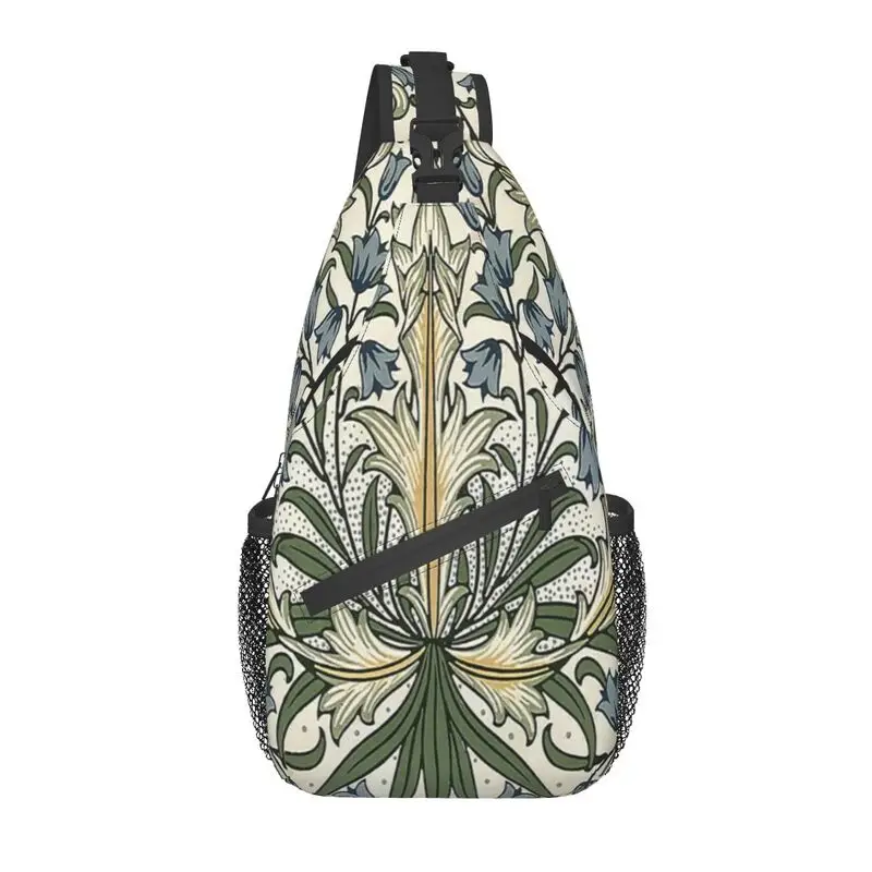 

Модная Сумка-слинг William Моррис для езды на велосипеде кемпинга мужской рюкзак с цветочным текстильным узором на груди Через Плечо Рюкзак на плечо