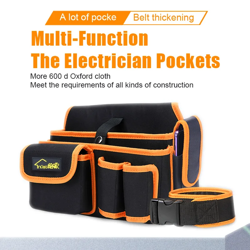 Home Multifunctional Portable Fanny Pack Thickened Canvas Storage Bag Hardware Electrician Professional Tool Kit Durable