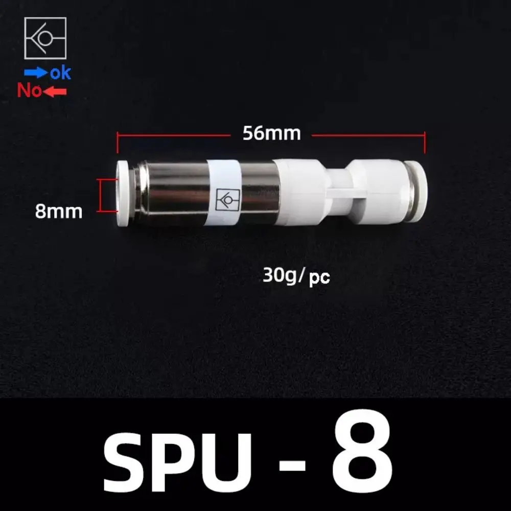 Фото Пневматический односторонний клапан E9 SPV SPU для трубок 4 мм, 6 мм, 8 мм. Прочный нереверсивный пневматический соединитель для трубок. №1