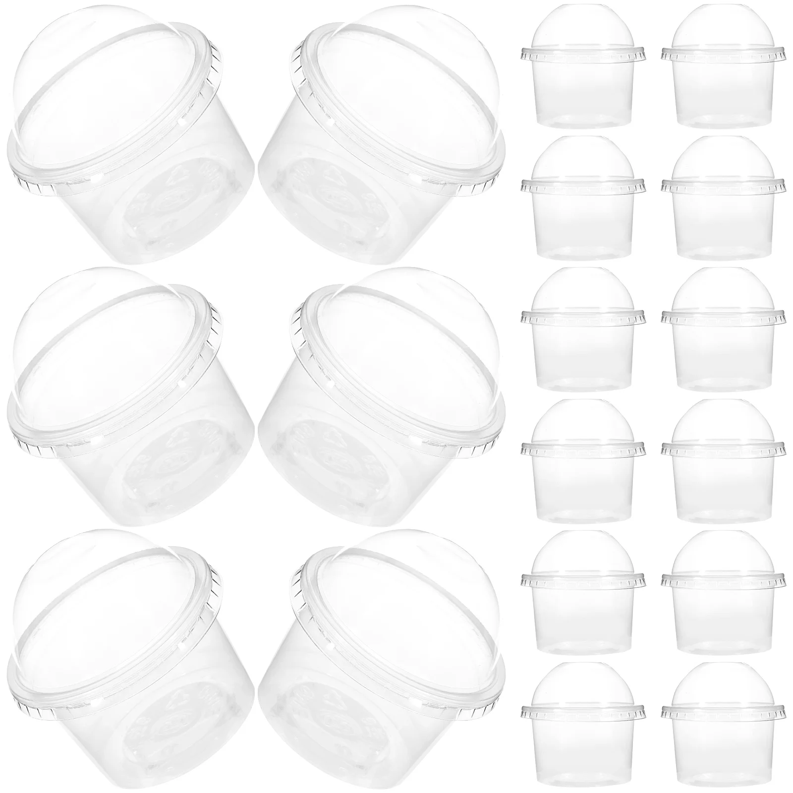 

100pcs Disposable Pudding Cups Disposable Plastic Dessert Bowls Takeout Food Container Treat Cups