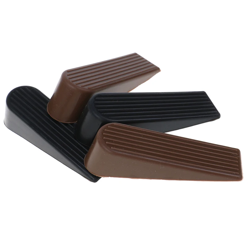 

1PCS Plastic Door Wedge Shaped Door Stops Non-Slip Black Door Buffers For Office Home Baby Safe Floor Door Stopper