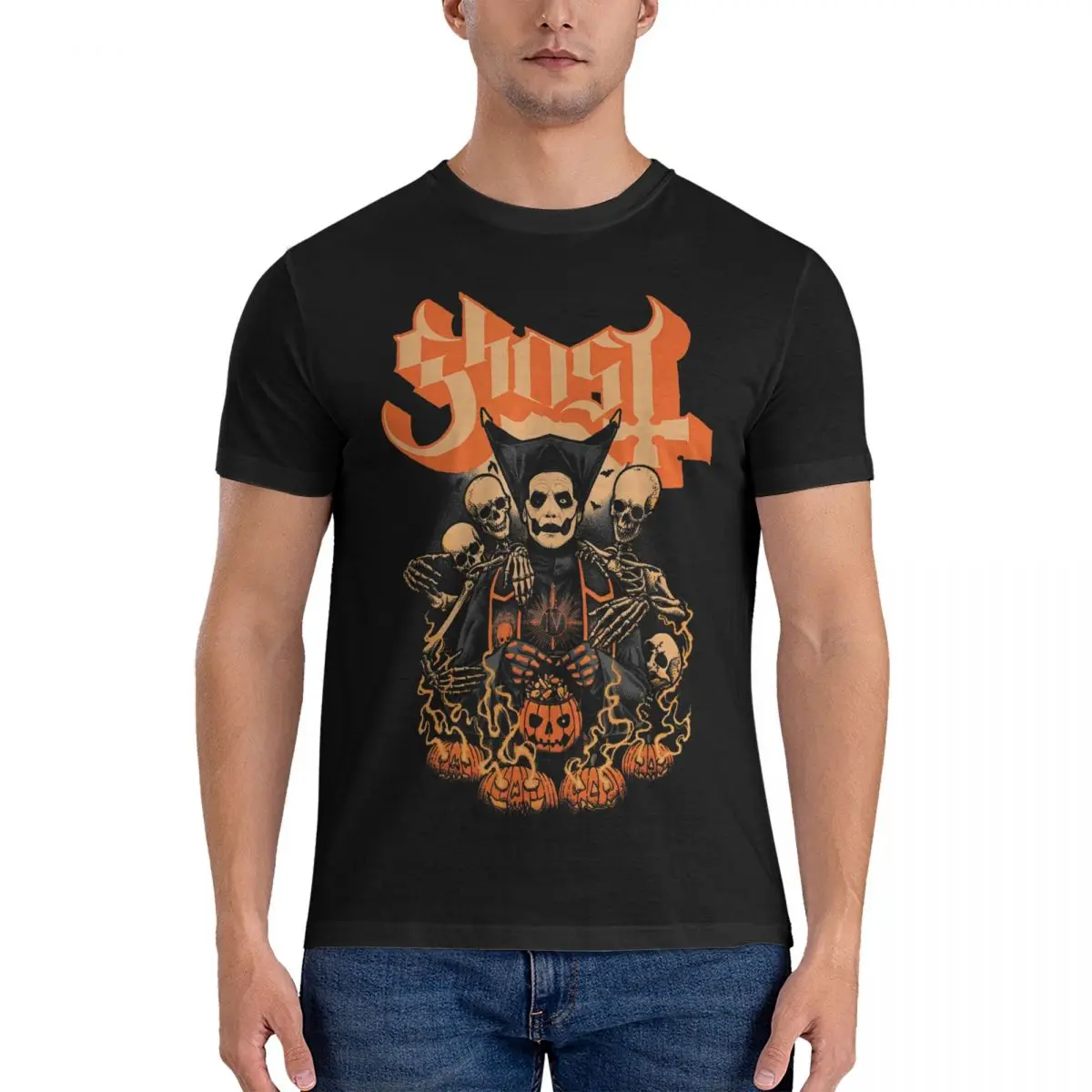 Футболка с изображением призрака из тяжелого металла популярные футболки на