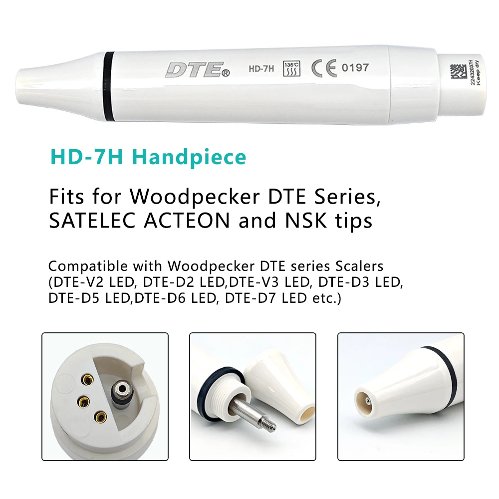 Фото Наконечник для ультразвукового скалера Woodpecker DTE с LED-подсветкой HD-7L HD-7H, 100% оригинал, совместим с NSK SATELEC ACTEON. №3