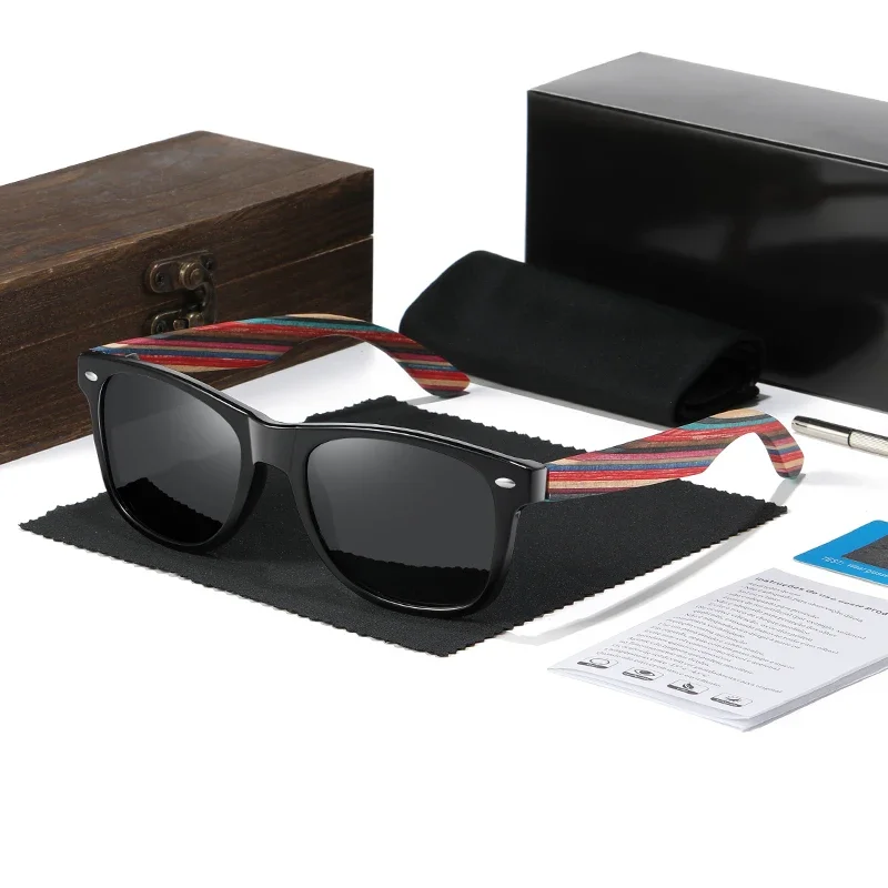 LDMZYJ красочные деревянные солнцезащитные очки UV400 поляризованные мужские женские