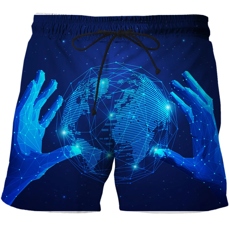 

Oversized AI Technology Illustration Series 2022 New Casual 3D Print Men's Shorts Unisex Beach Short Boys Sweatpants Summer Male