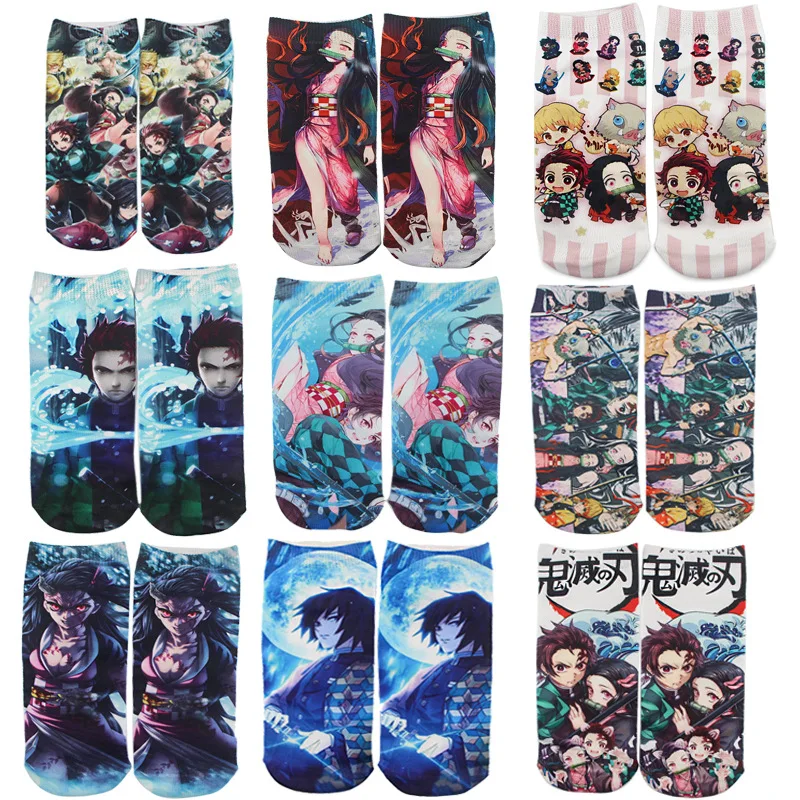 

Ghost Slayer Men Socks Low Top High Quality Fashion Women Socks Personality Anime Cartoon Casual Breathable Printing Short Socks