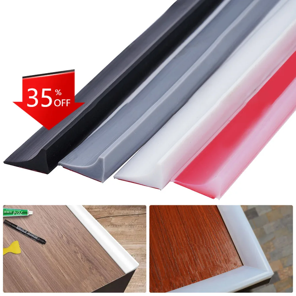 

Countertop Water Barrier Strip Water Blocking Strips Dry &Wet Separation Silicone Seal Strip For Kitchen Bathroom Washbasin
