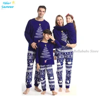 christmas pajamas matching family outfits 2022 art christmas tree family pyjamas santa claus xmas pjs purple stripes clothes set