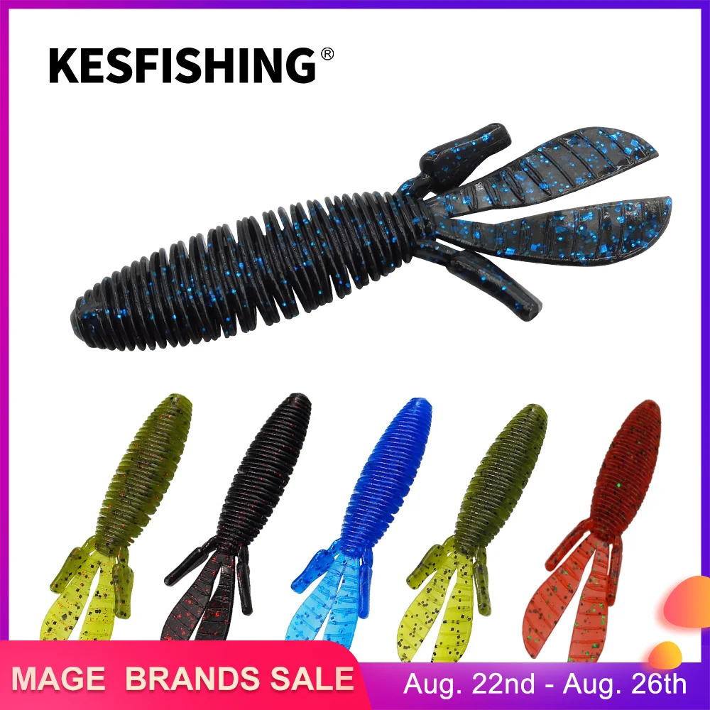 KESFISHING Best Soft Bait MD BOMB Craw 95mm Fishing Lures Salts Shrimp Smell Isca Artificial Silicone Bait Feeder Free shipping