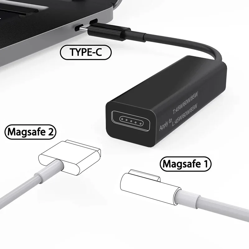 

Type USB-C to Magsafe1 2 Adapter 45W/60W/85W Charging Cable For Macbook Pro 15