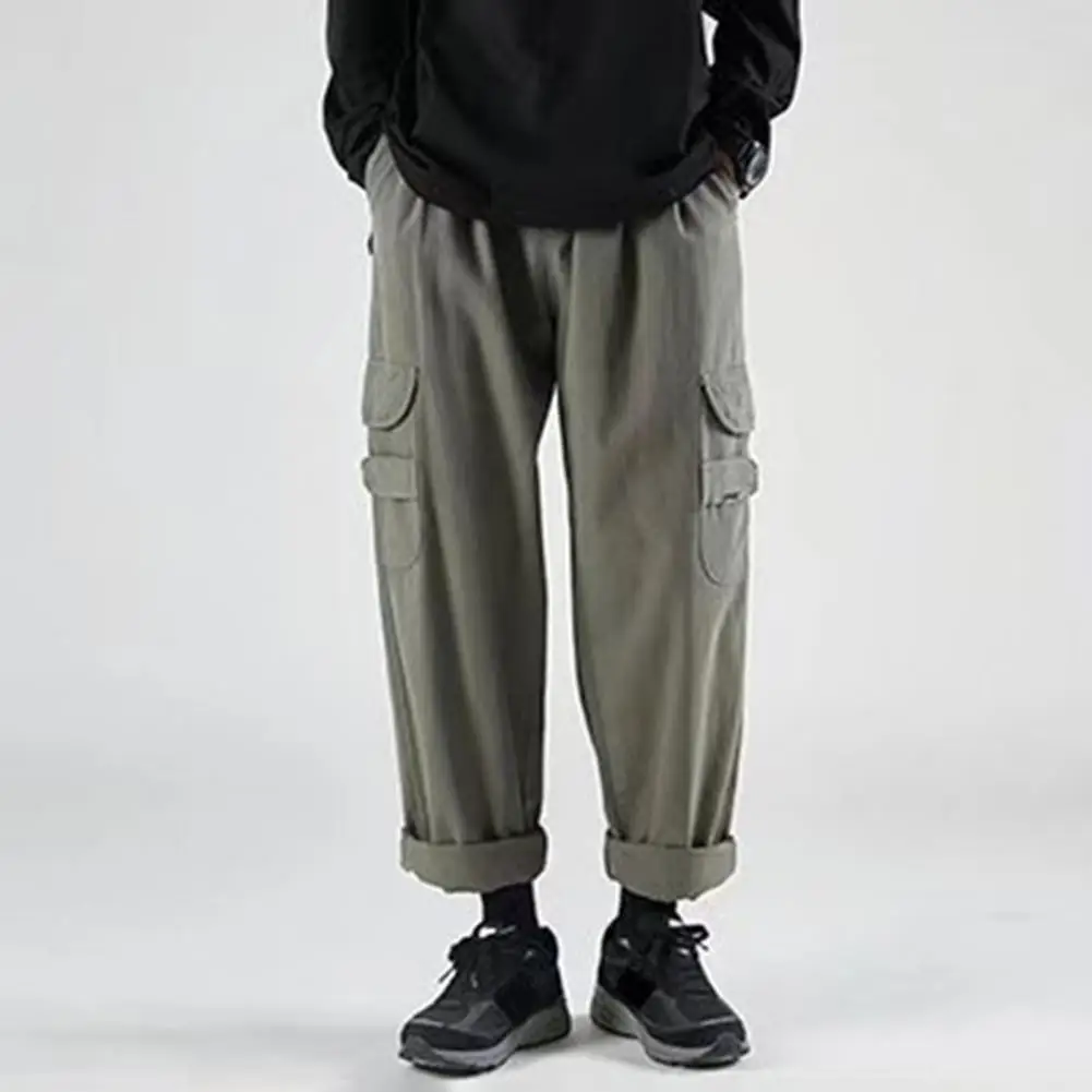 

Летние Стильные свободные брюки со средней талией, очень мягкие мужские прямые брюки для бега