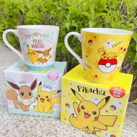 in stock pokmon anime cartoon cute pikachu eevee ceramic water cup simple and fresh student couple mug mug